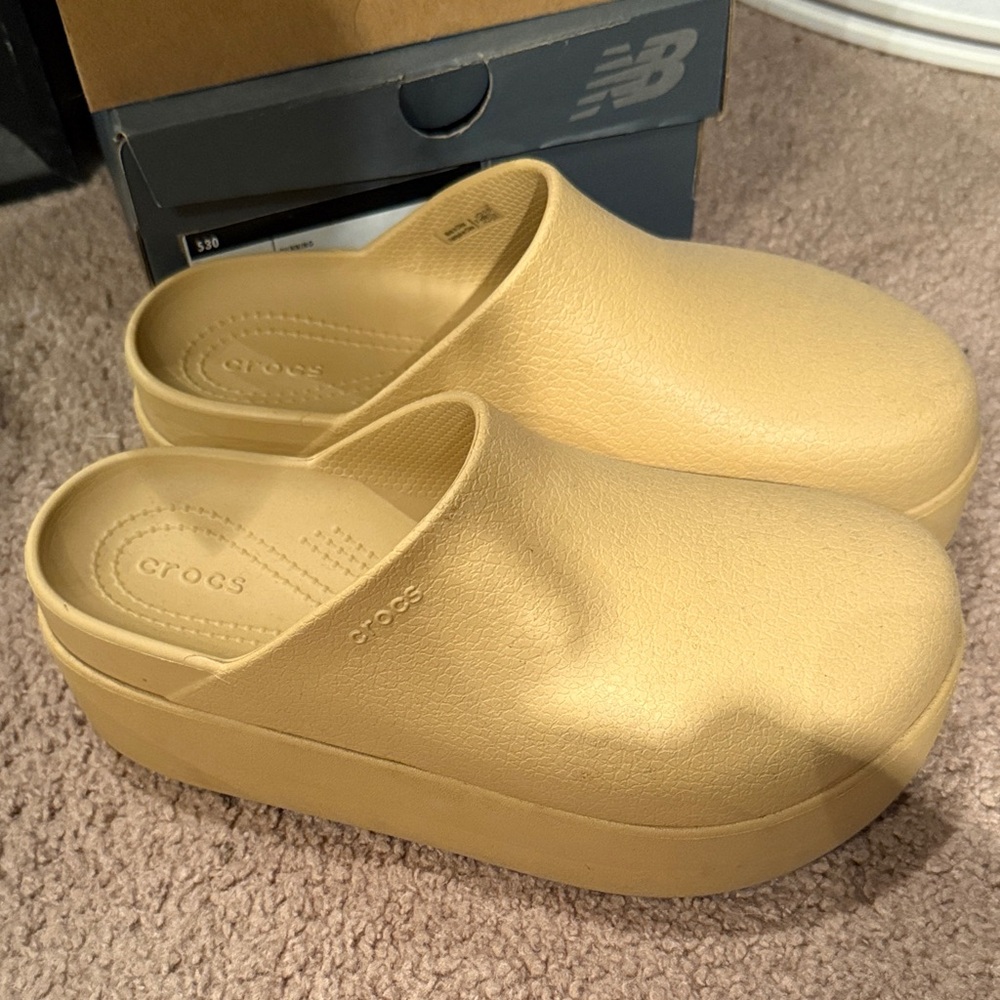 CROCS Tan Mules & Clogs